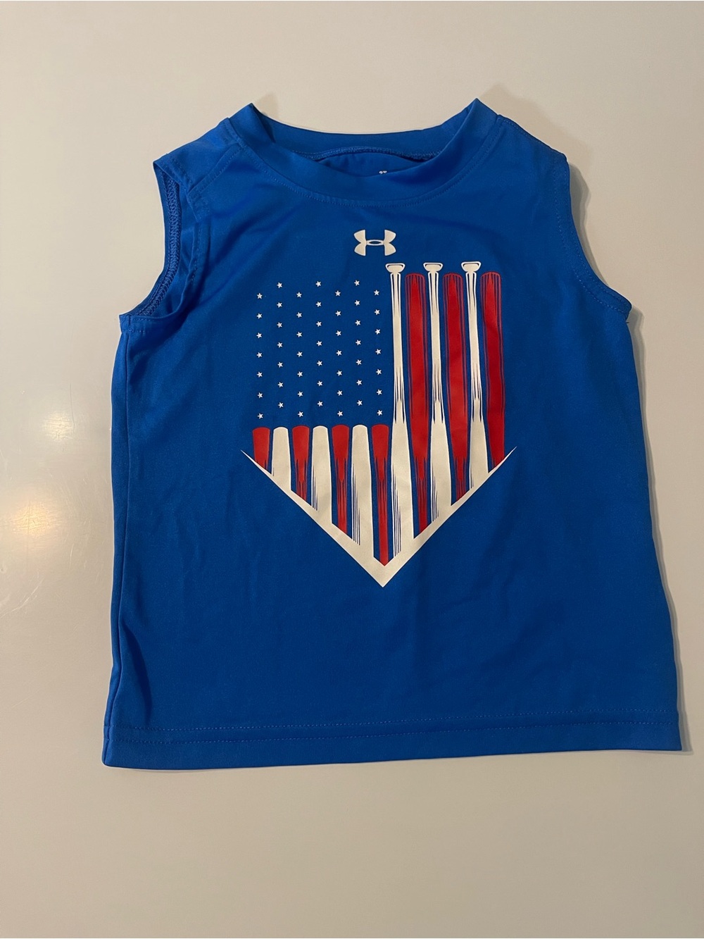 Under Armour Boys' Blue Sleeveless Graphic Shirt